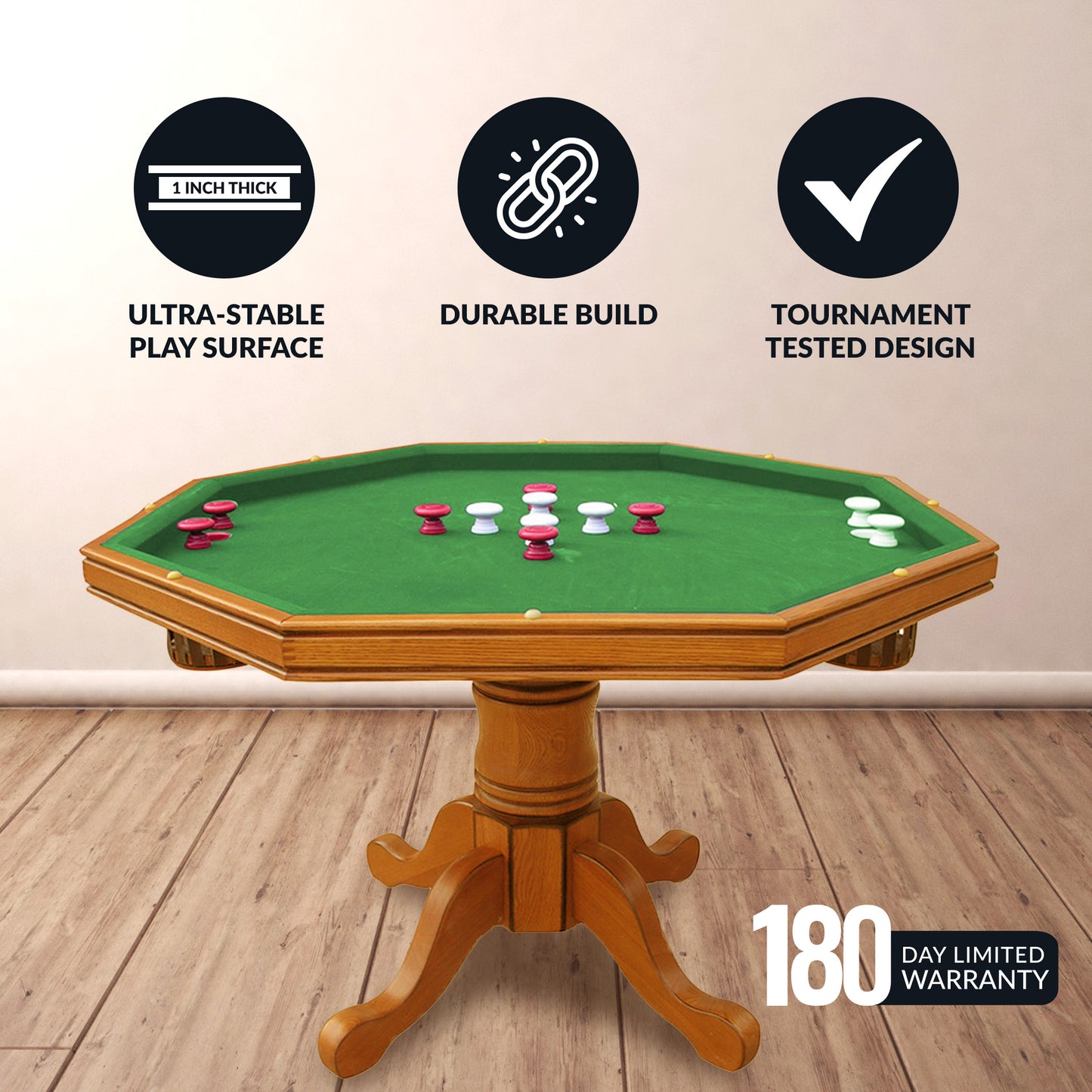 Hathaway Kingston Oak 3-In-1 Poker Table