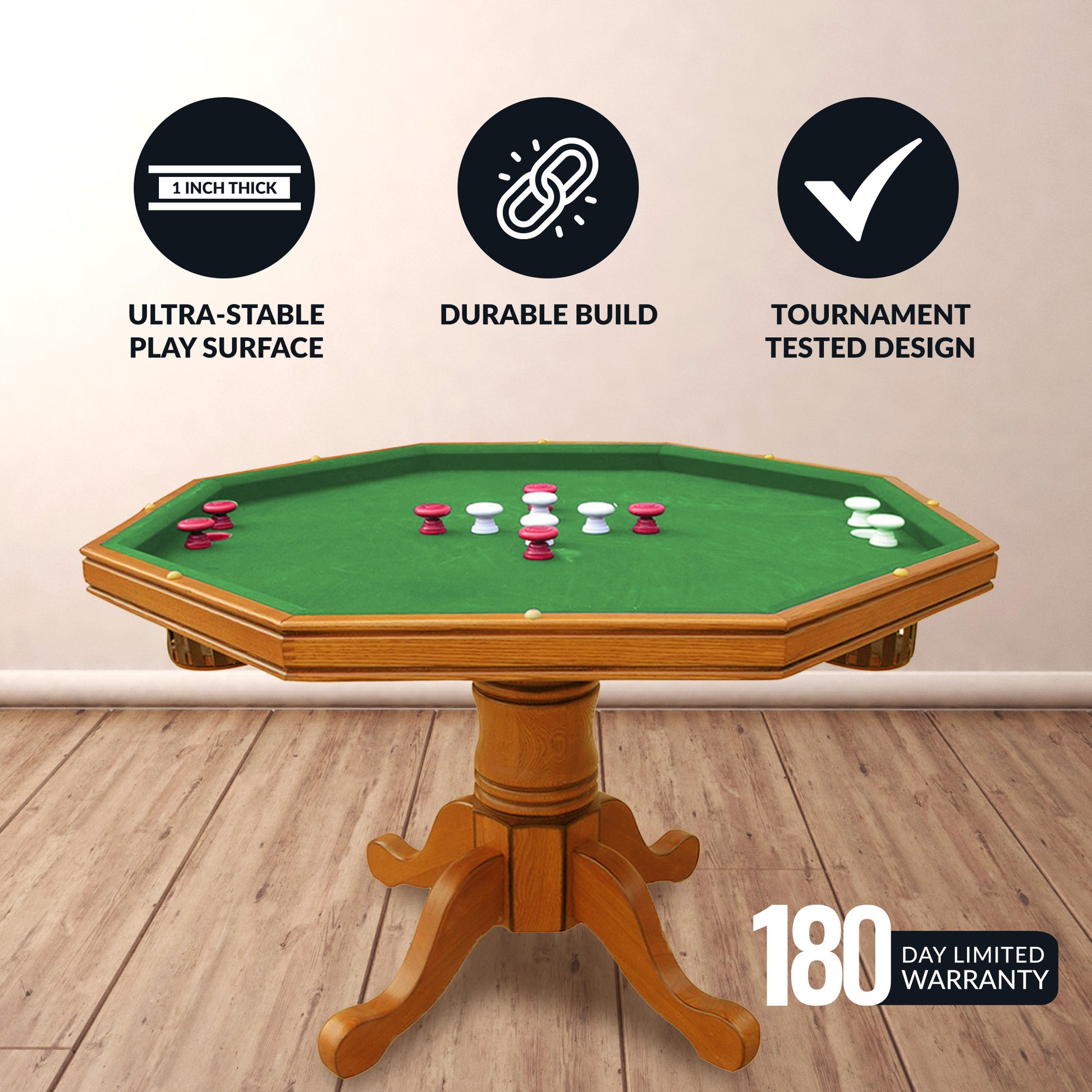 Hathaway Kingston Oak 3-In-1 Poker Table