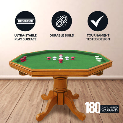 Hathaway Kingston Oak 3-In-1 Poker Table