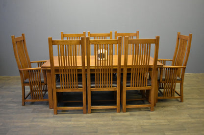 Mission Style Leaf Table-High Back Chair Dining Set-2 Color Available