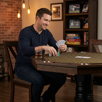 Lost Mill 8 Station Poker Table 1 Quantity in Mocha Oak 1 Pack — Lifestyle